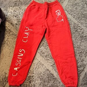 “Cassius Clay” red joggers